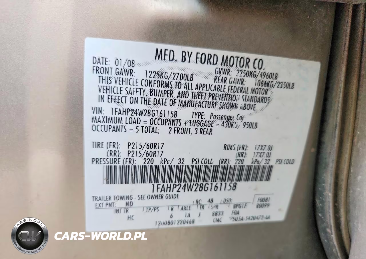 2008 Ford Taurus Sel VIN:1FAHP24W28G161158 - 12