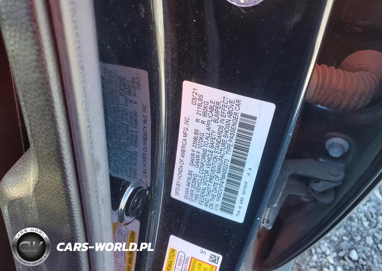 2021 Honda Accord Sport Se VIN:1HGCV1F47MA052273 - 12