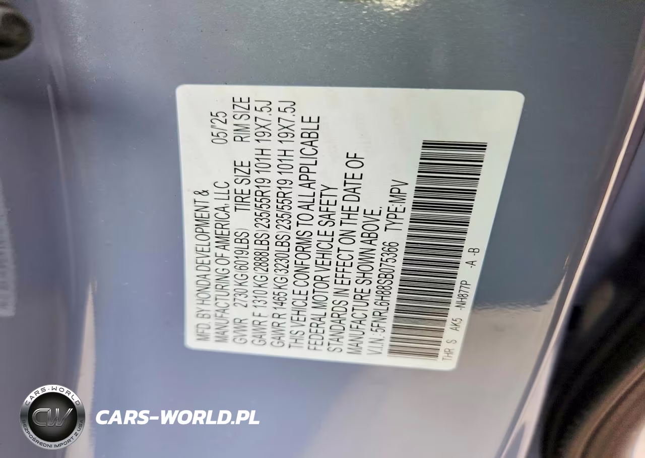 2025 Honda Odyssey Touring VIN:5FNRL6H88SB075366 - 13