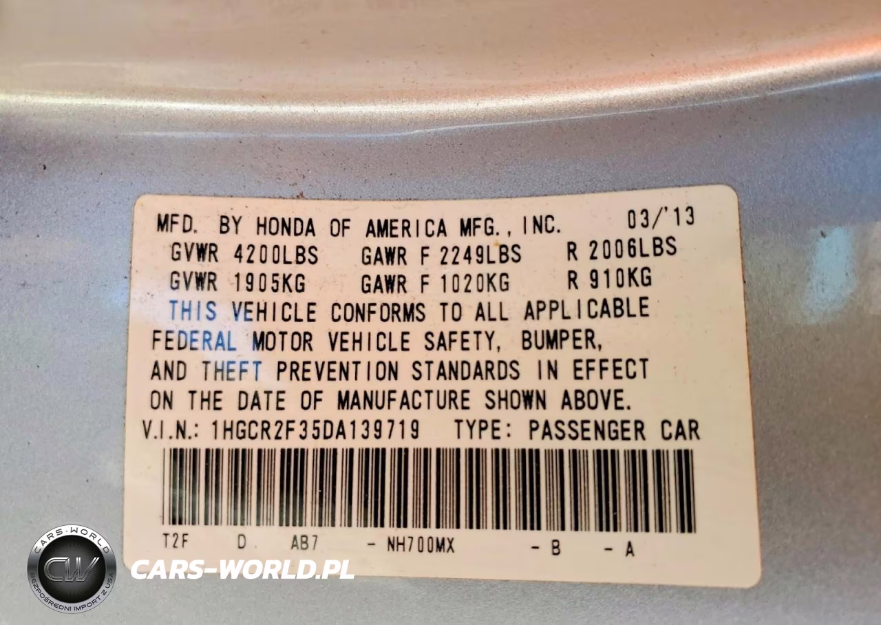 2013 Honda Accord Lx VIN:1HGCR2F35DA139719 - 12