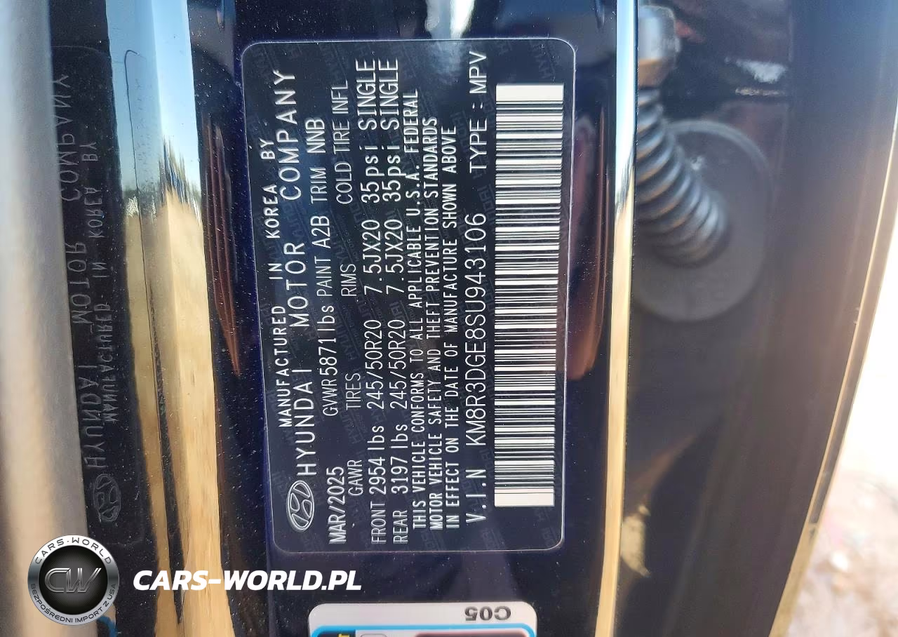 2025 Hyundai Palisade Xrt VIN:KM8R3DGE8SU943106 - 13