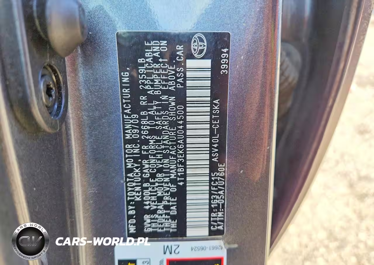 2010 Toyota Camry Se VIN:4T1BF3EK6AU044500 - 12