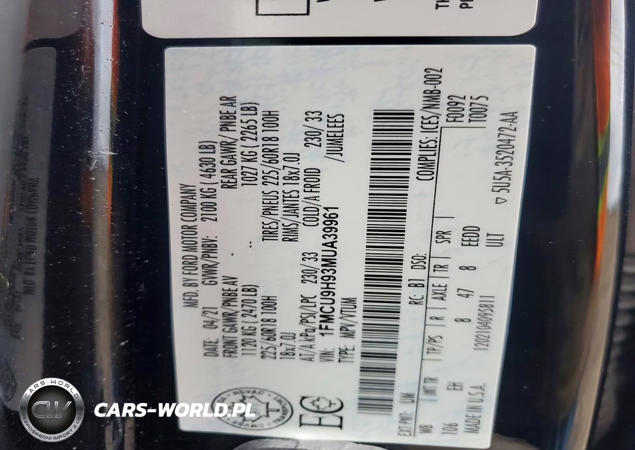 2021 Ford Escape Sel VIN:1FMCU9H93MUA39961 - 13