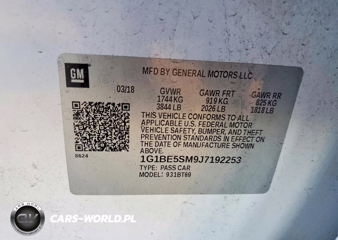 2018 Chevrolet Cruze Lt VIN:1G1BE5SM9J7192253 - 13