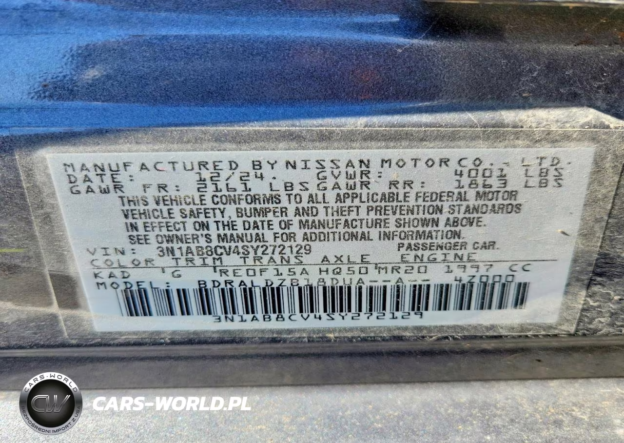 2025 Nissan Sentra Sv VIN:3N1AB8CV4SY272129 - 12