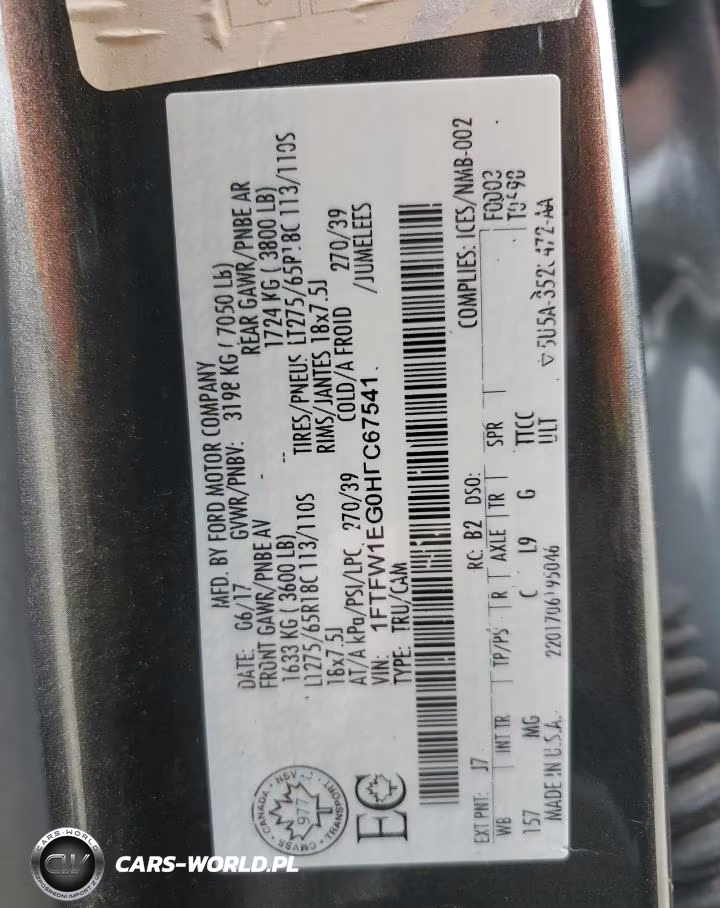 2017 Ford F150 Supercrew Supercrew VIN:1FTFW1EG0HFC67541 - 12