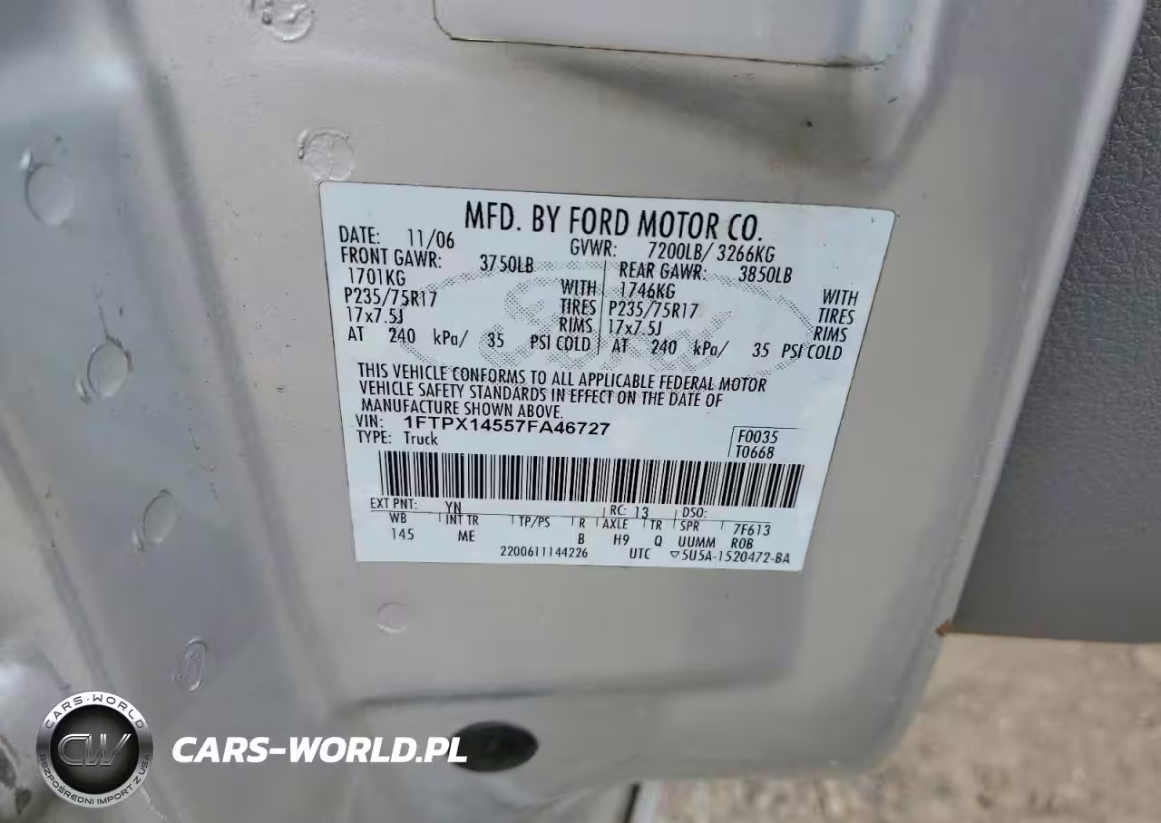 2007 Ford F150 VIN:1FTPX14557FA46727 - 12