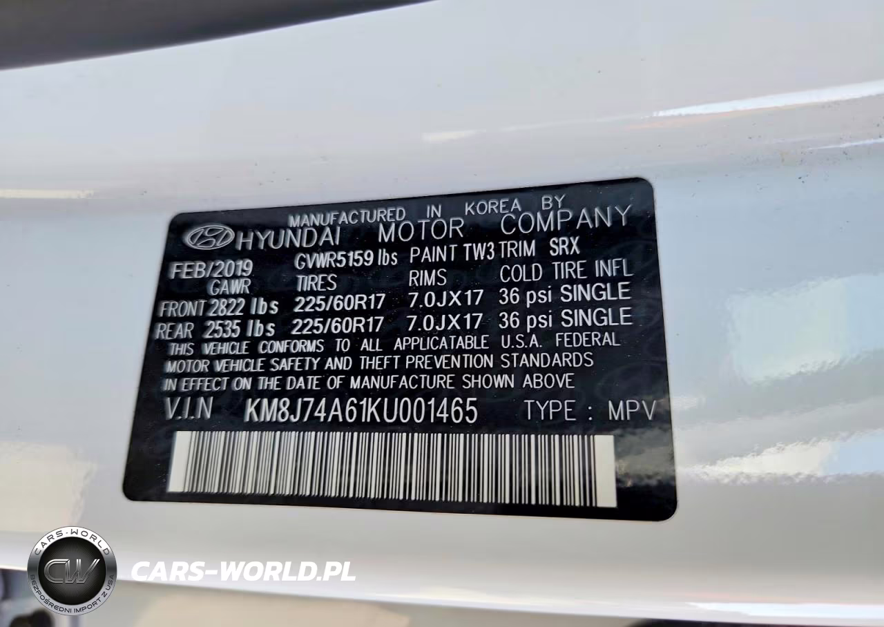2019 Hyundai Nexo Blue VIN:KM8J74A61KU001465 - 12