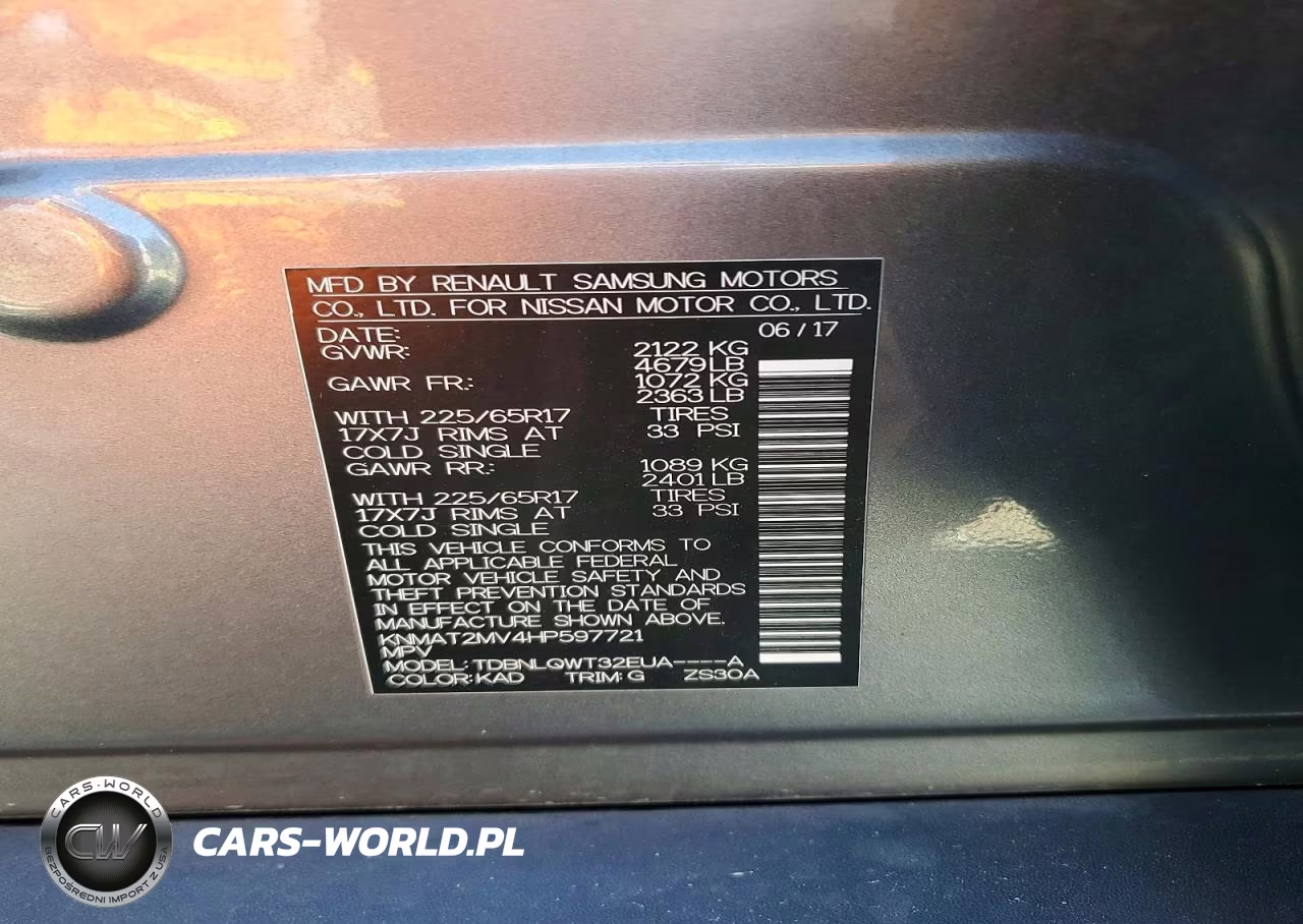 2017 Nissan Rogue Sv VIN:KNMAT2MV4HP597721 - 13