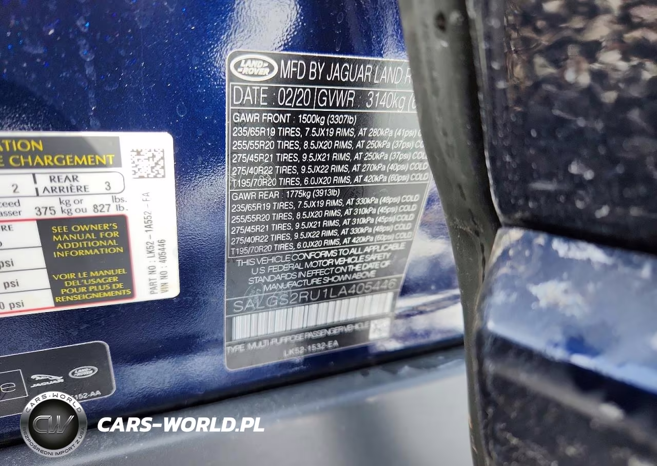 2020 Land Rover Range Rover Hse VIN:SALGS2RU1LA405446 - 12