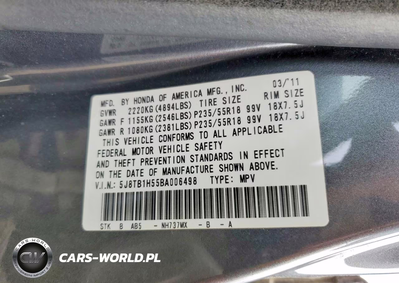 2011 Acura Rdx Technology VIN:5J8TB1H55BA006498 - 13