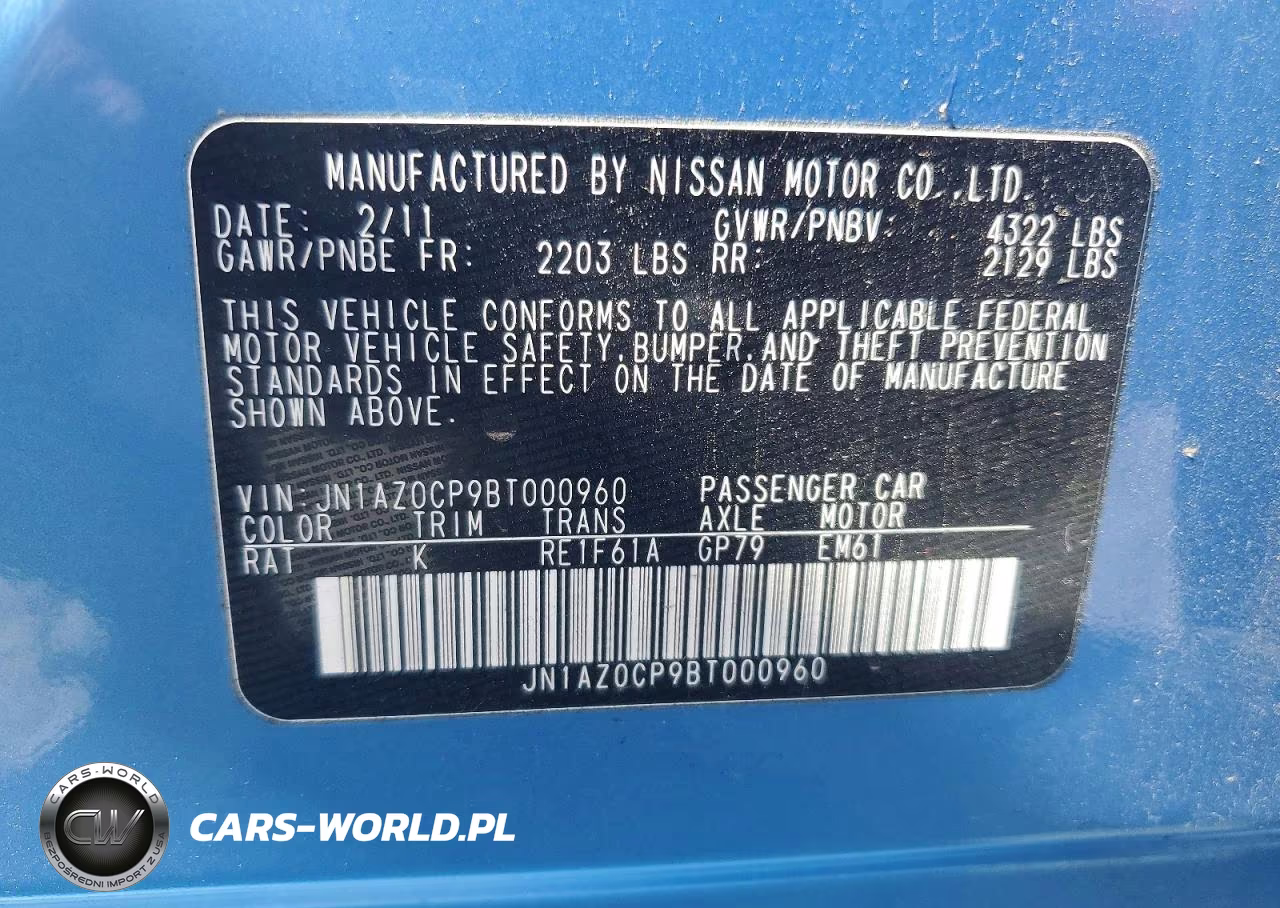 2011 Niss Leaf Sl 4D Hatchback VIN:JN1AZ0CP9BT000960 - 12