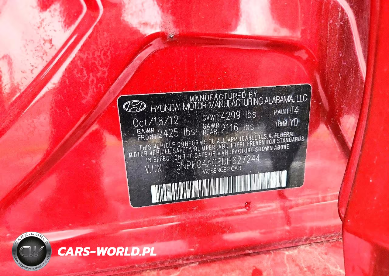 2013 Hyundai Sonata Limited VIN:5NPEC4AC8DH627244 - 12