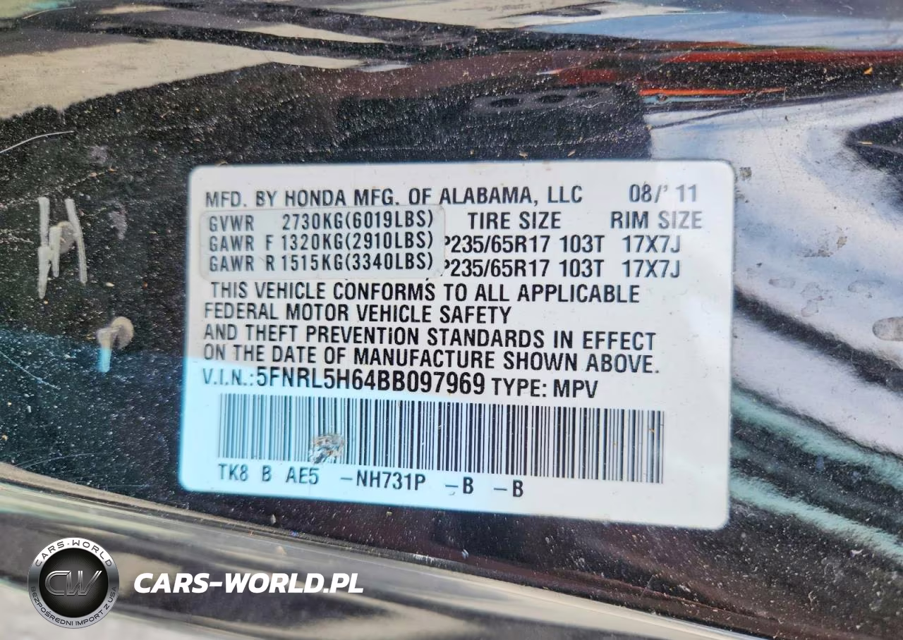2011 Honda Odyssey Exl VIN:5FNRL5H64BB097969 - 13