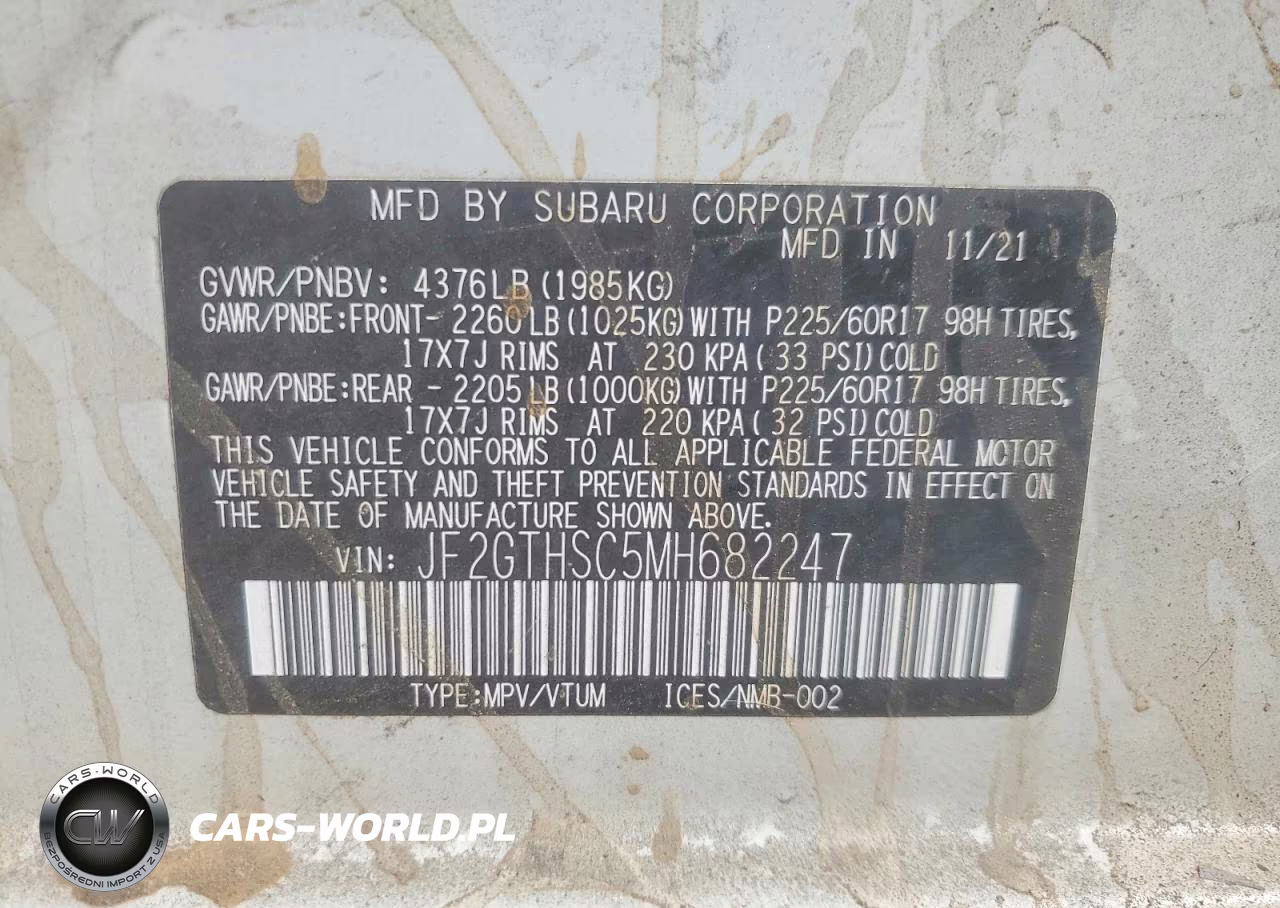 2021 Subaru Crosstrek Sport VIN:JF2GTHSC5MH682247 - 14