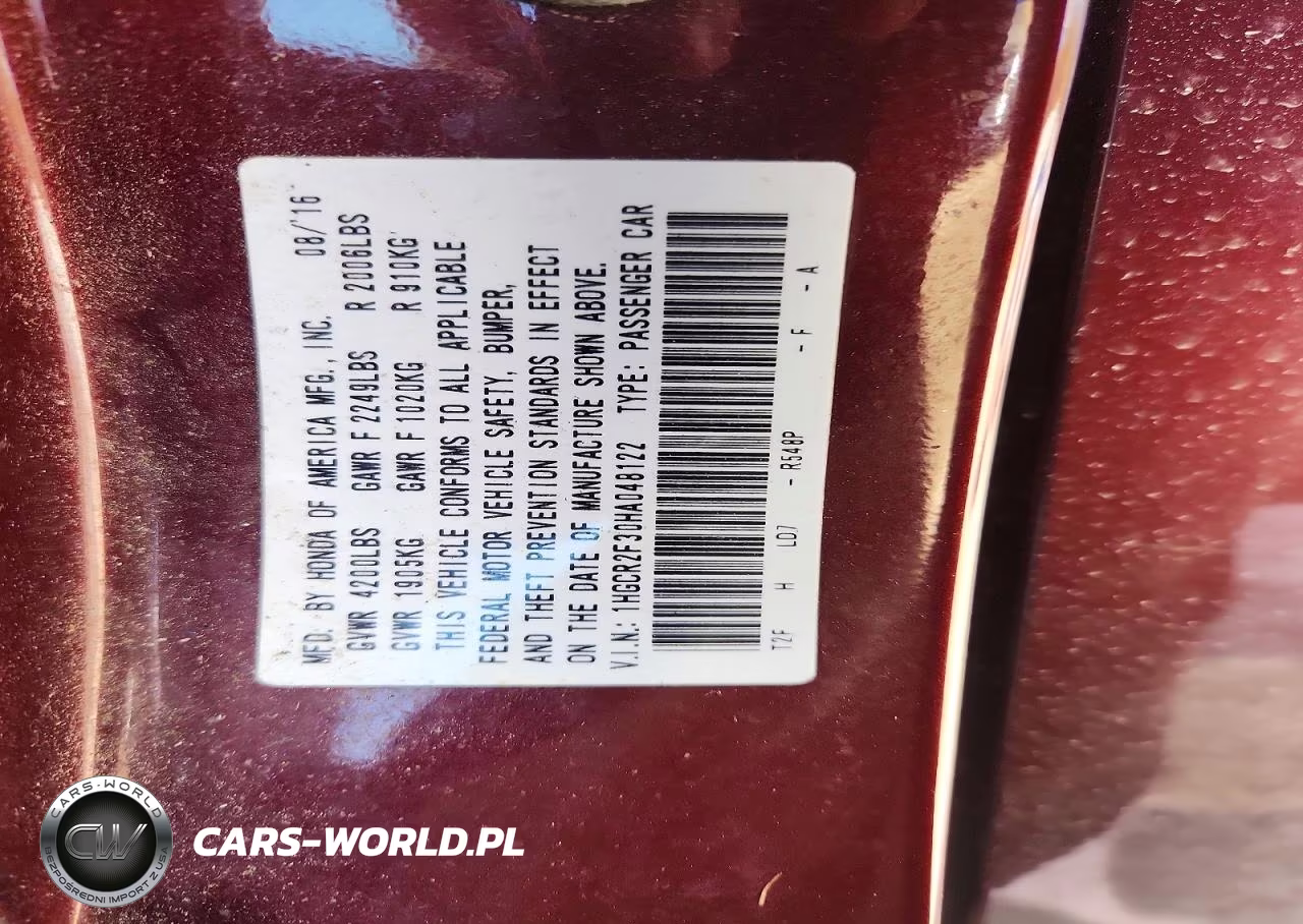 2017 Honda Accord Lx VIN:1HGCR2F30HA048122 - 12