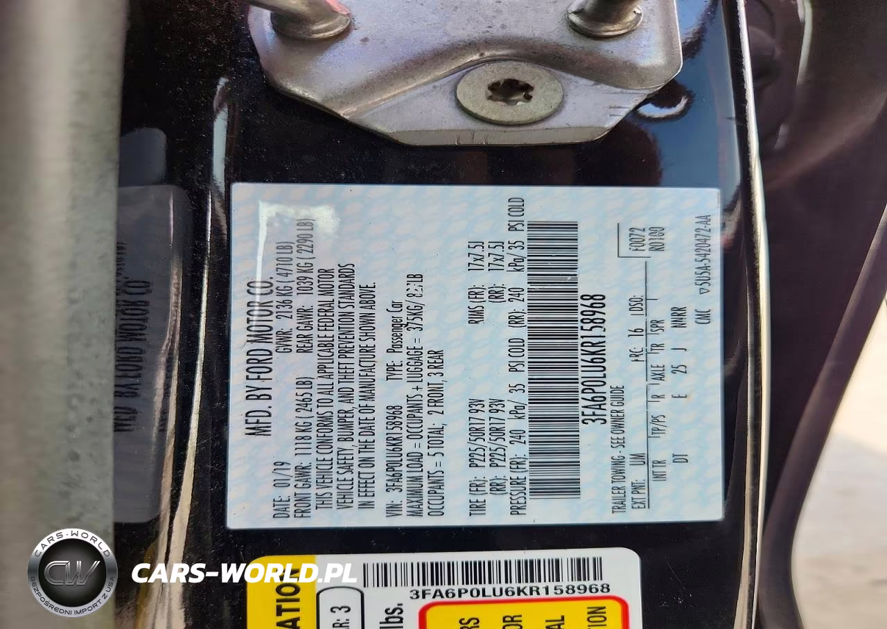2019 Ford Fusion Se VIN:3FA6P0LU6KR158968 - 12