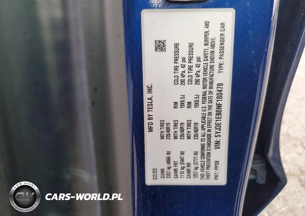 2022 Tesla Model 3 VIN:5YJ3E1EB8NF180478 - 12