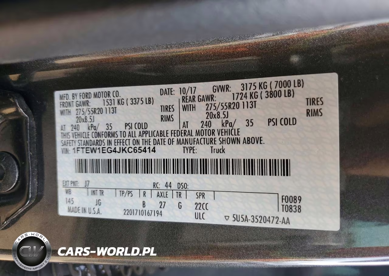 2018 Ford F150 Supercrew VIN:1FTEW1EG4JKC65414 - 12