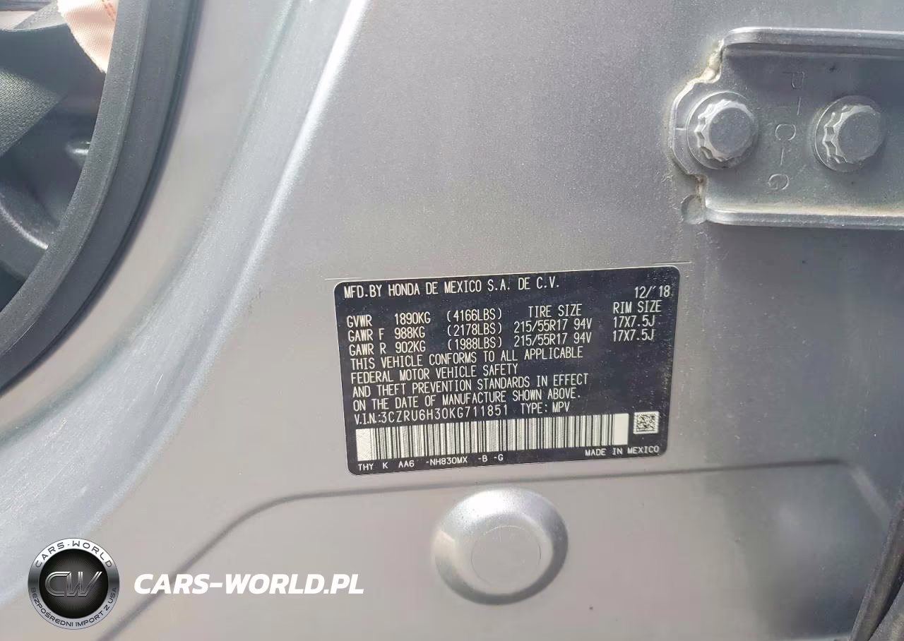 2019 Honda Hr-V Lx VIN:3CZRU6H30KG711851 - 13
