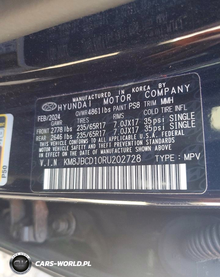 2024 Hyundai Tucson Hybrid Blue VIN:KM8JBCD10RU202728 - 13