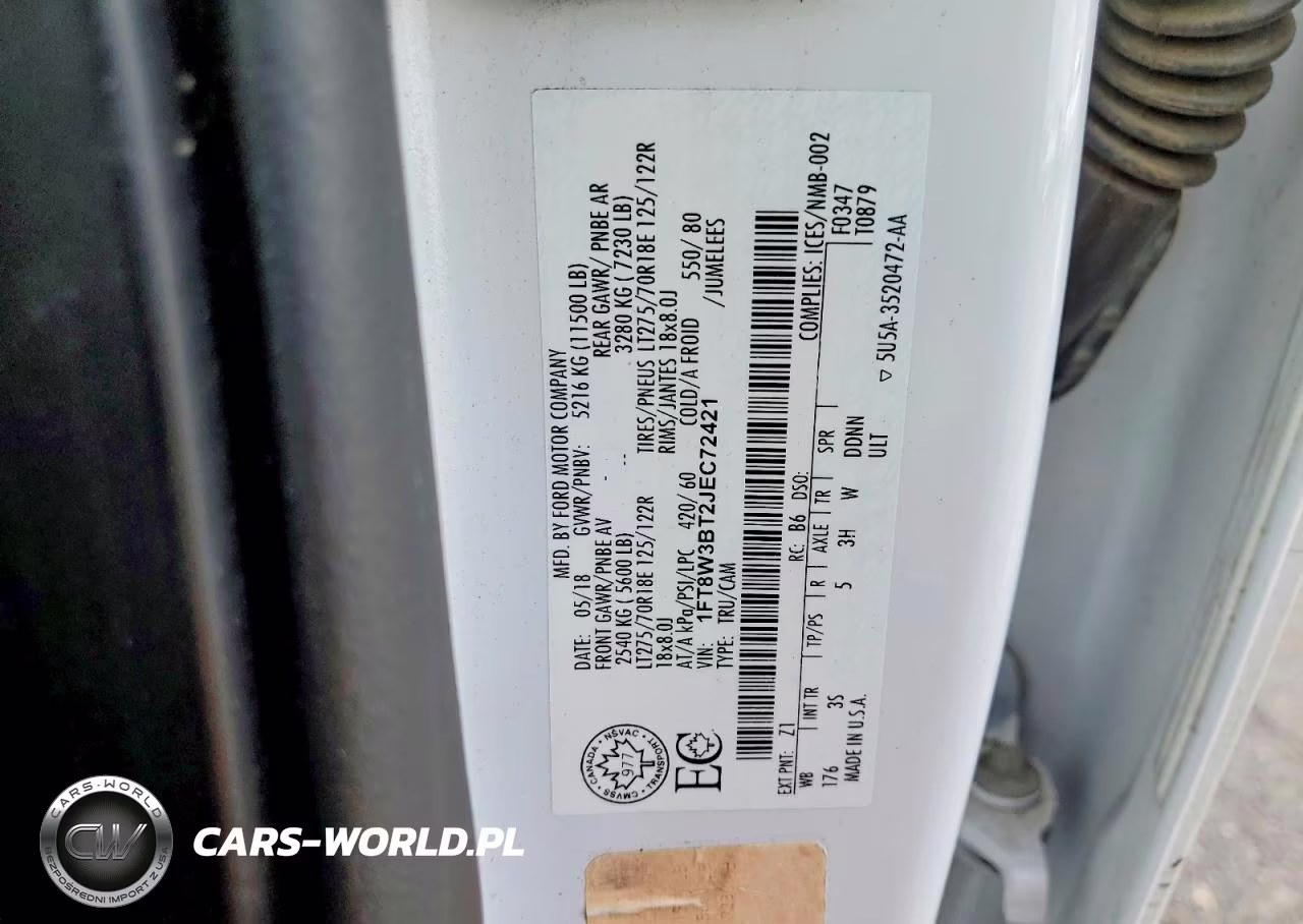 2018 Ford F350 Super Duty VIN:1FT8W3BT2JEC72421 - 13