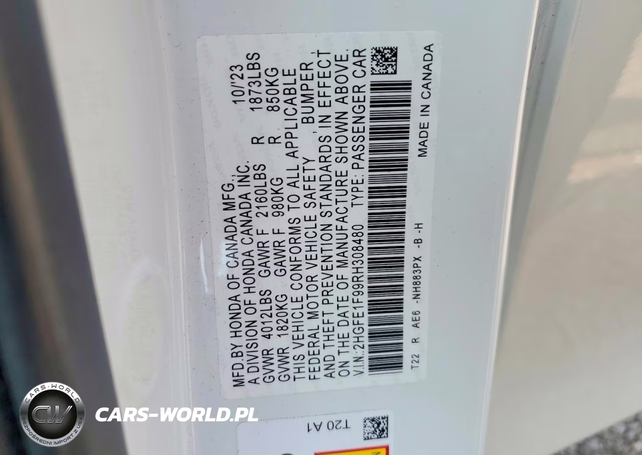 2024 Honda Civic Touring VIN:2HGFE1F99RH308480 - 12