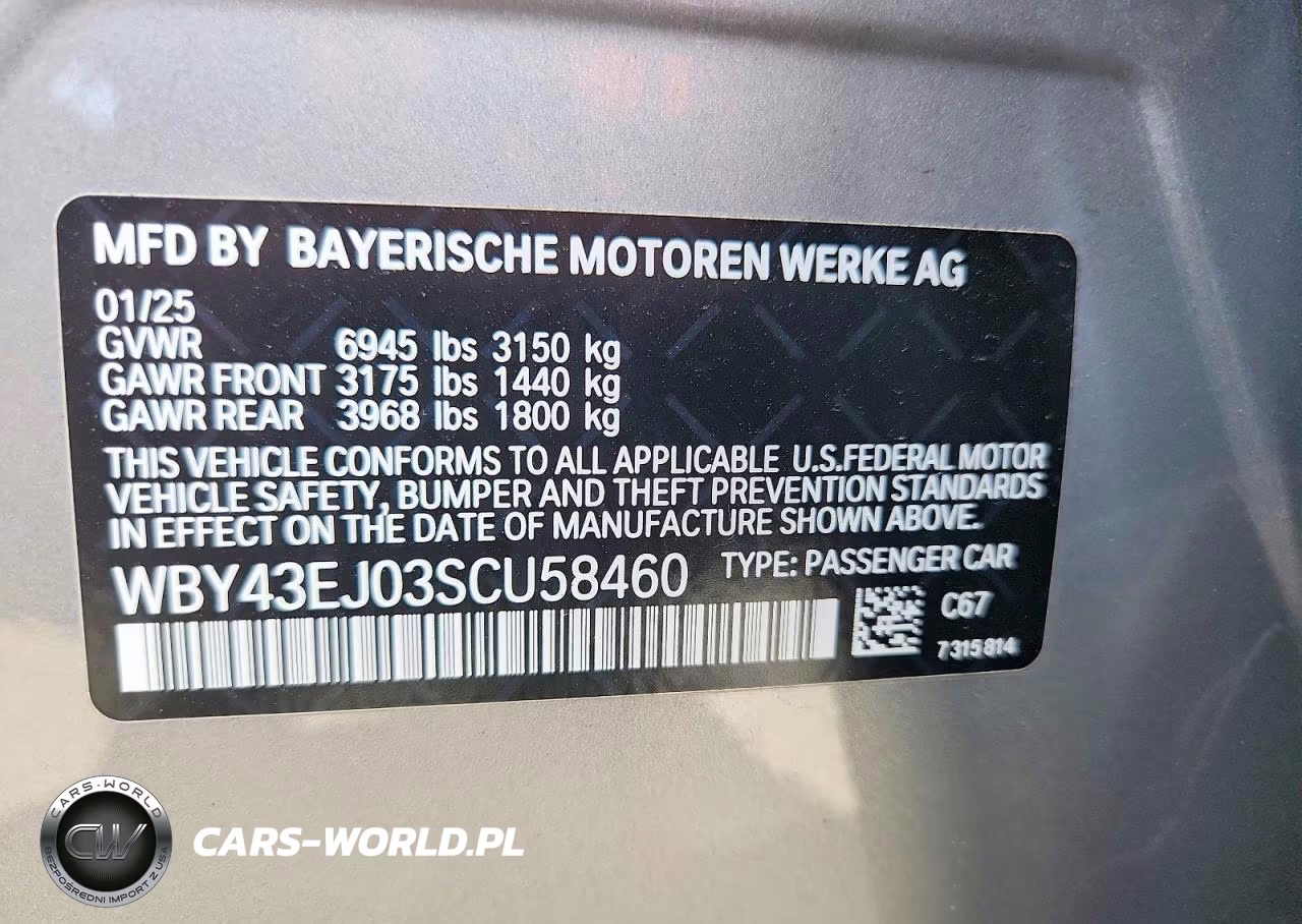 2025 BMW I7 Edrive50 VIN:WBY43EJ03SCU58460 - 12