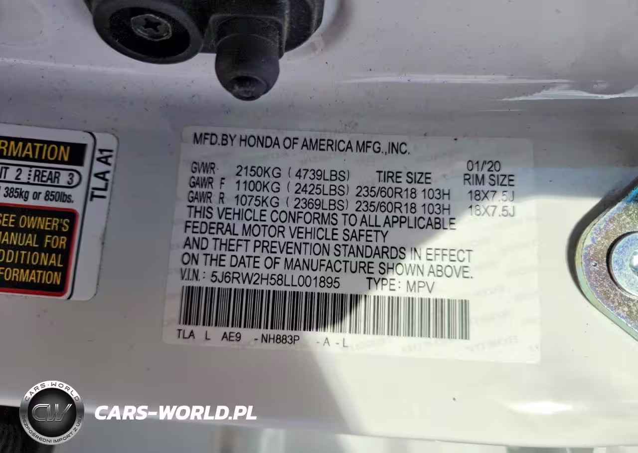 2020 Honda Cr-V Ex VIN:5J6RW2H58LL001895 - 14