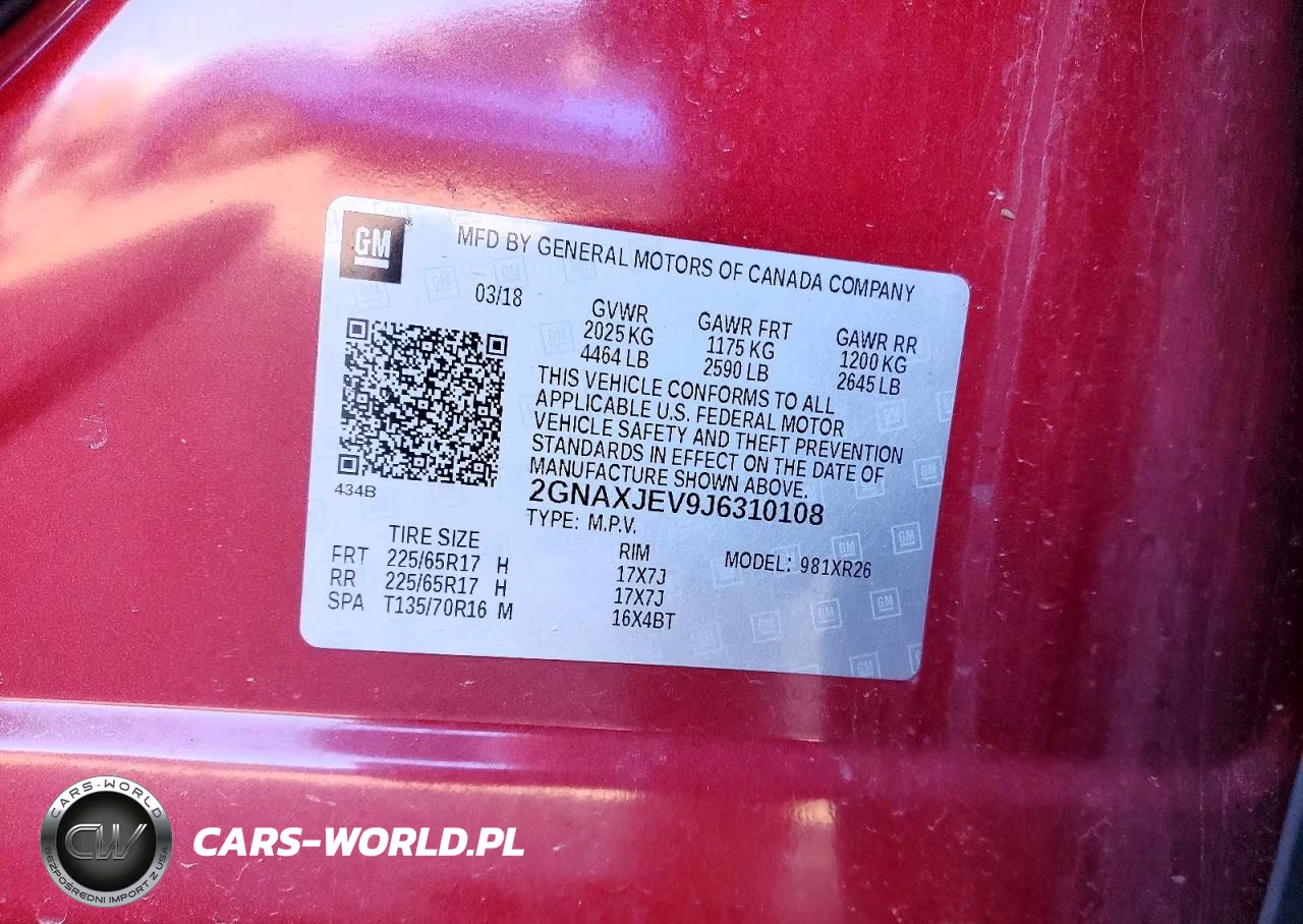 2018 Chevrolet Equinox Lt VIN:2GNAXJEV9J6310108 - 13
