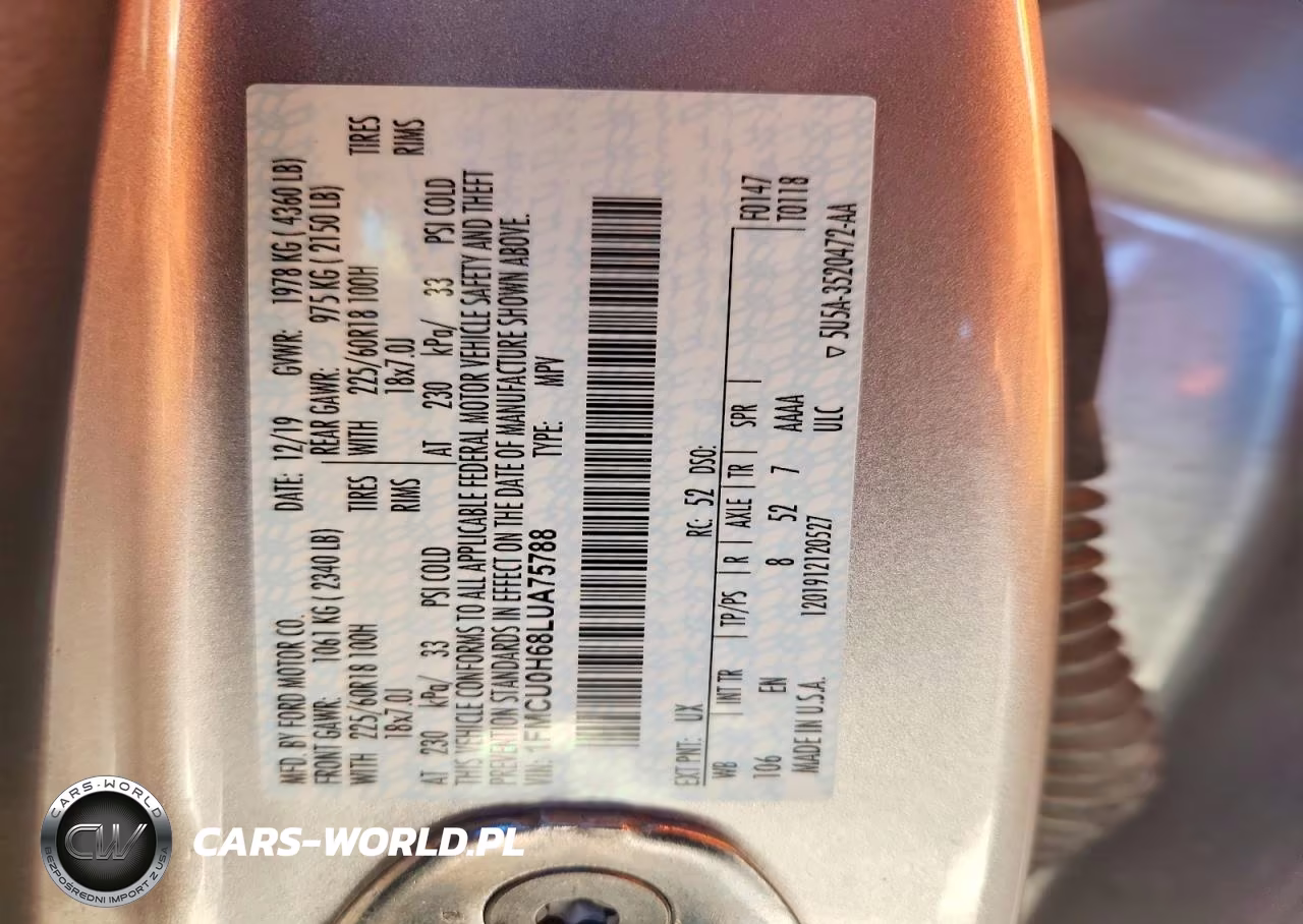 2020 Ford Escape Sel VIN:1FMCU0H68LUA75788 - 13