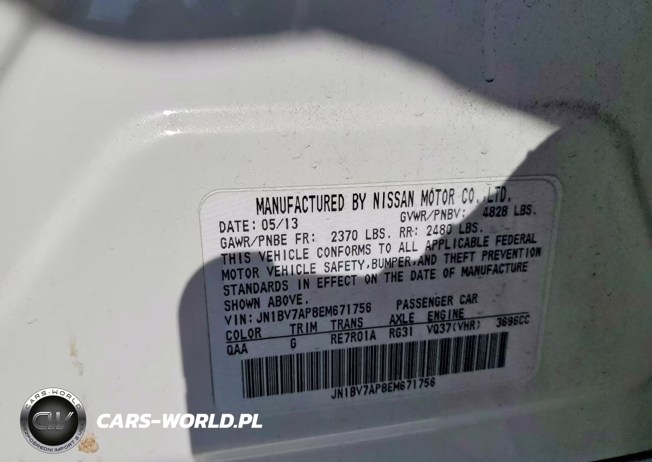 2014 Infiniti Q50 Base VIN:JN1BV7AP8EM671756 - 12