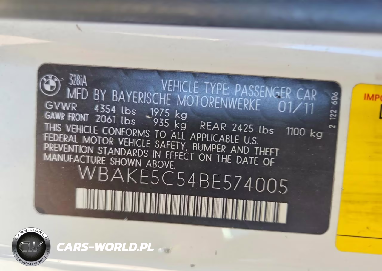 2011 BMW 328 I Sulev VIN:WBAKE5C54BE574005 - 12