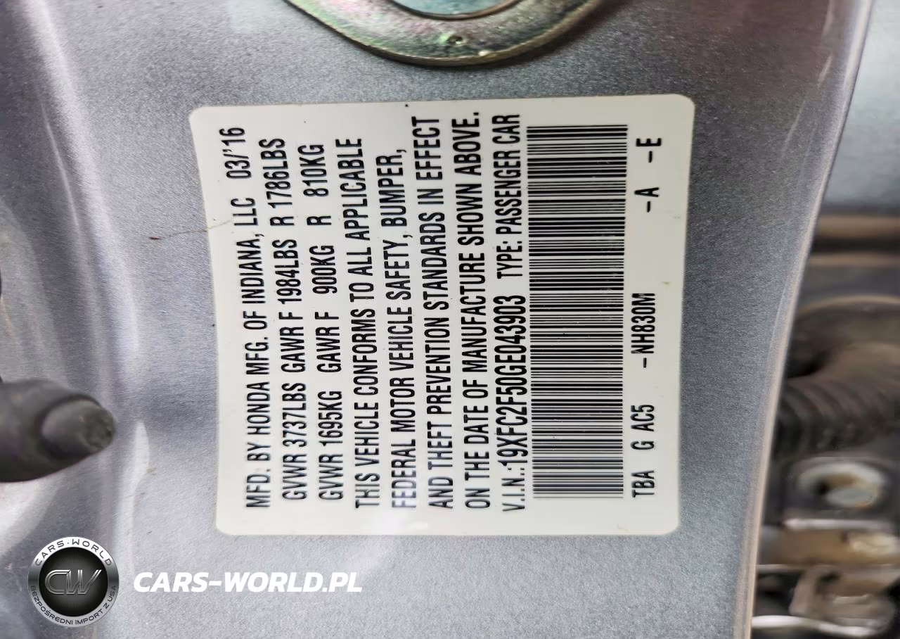 2016 Honda Civic Lx VIN:19XFC2F50GE043903 - 13