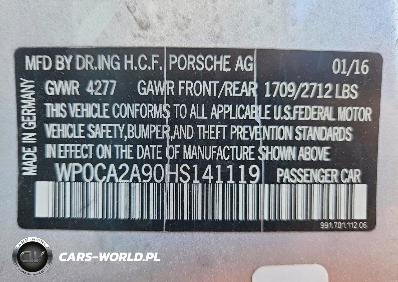 2017 Porsche 911 Carrera VIN:WP0CA2A90HS141119 - 12