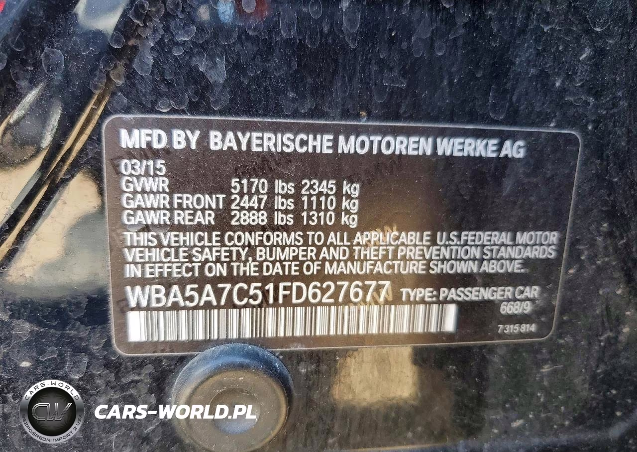 2015 BMW 528 Xi VIN:WBA5A7C51FD627677 - 12