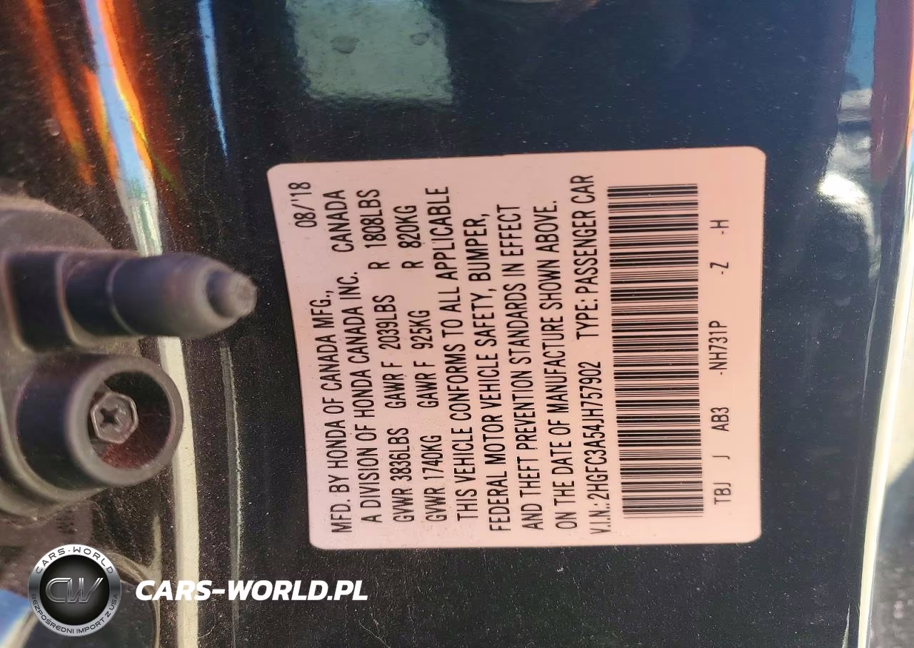 2018 Honda Civic Si VIN:2HGFC3A54JH757902 - 12