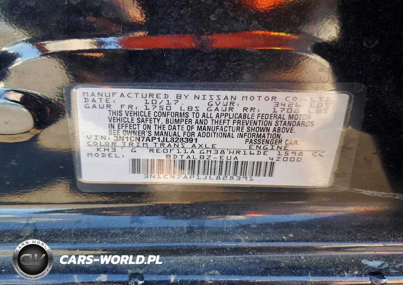 2018 Nissan Versa Sv VIN:3N1CN7AP1JL828391 - 12