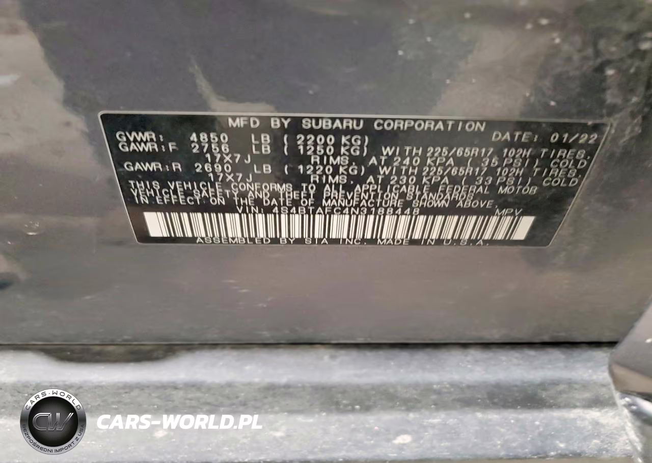 2022 Subaru Outback Premium VIN:4S4BTAFC4N3188448 - 13