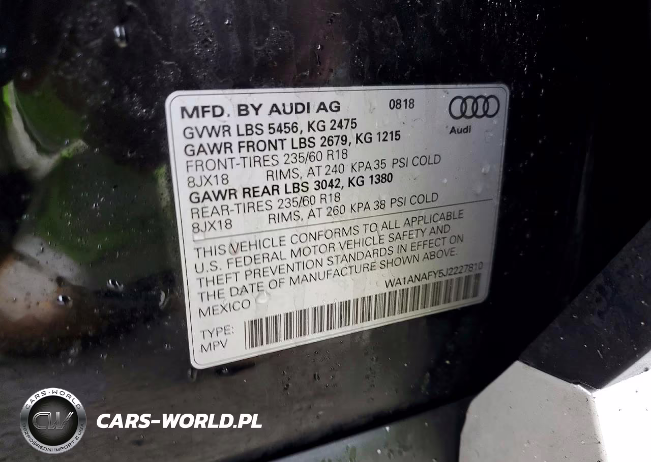 2018 Audi Q5 Premium VIN:WA1ANAFY5J2227810 - 14