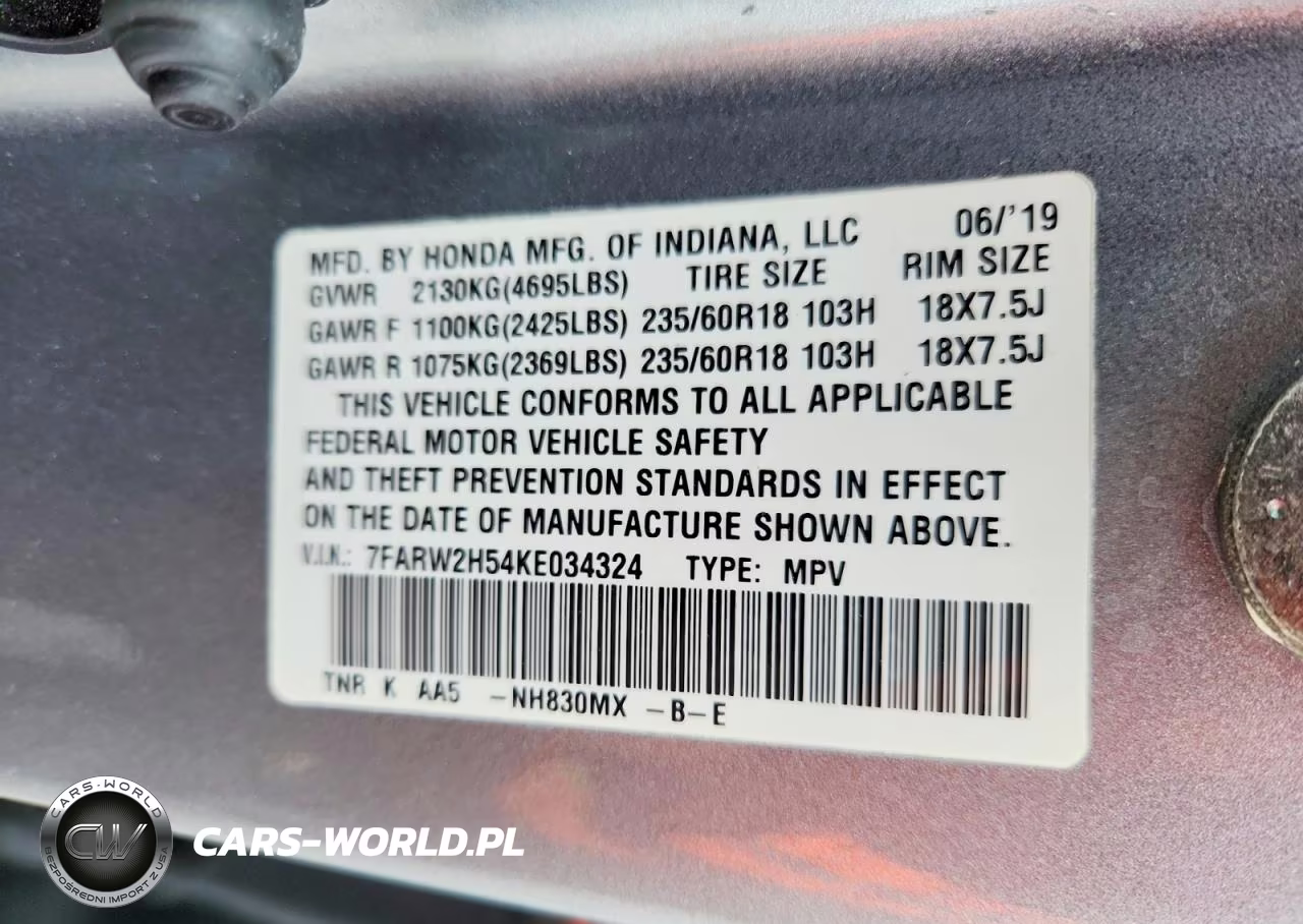 2019 Honda Cr-V Ex VIN:7FARW2H54KE034324 - 13