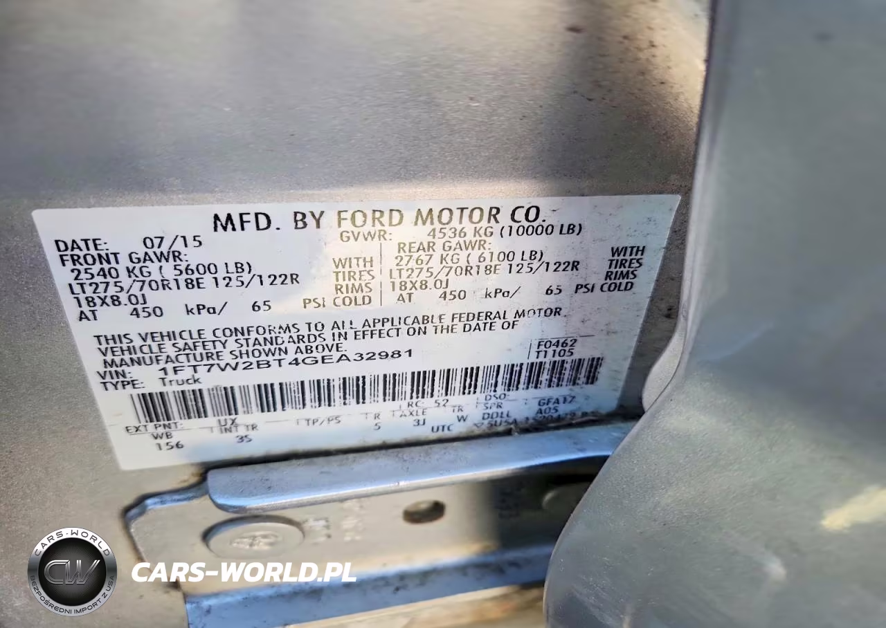2016 Ford F250 Super Duty VIN:1FT7W2BT4GEA32981 - 12