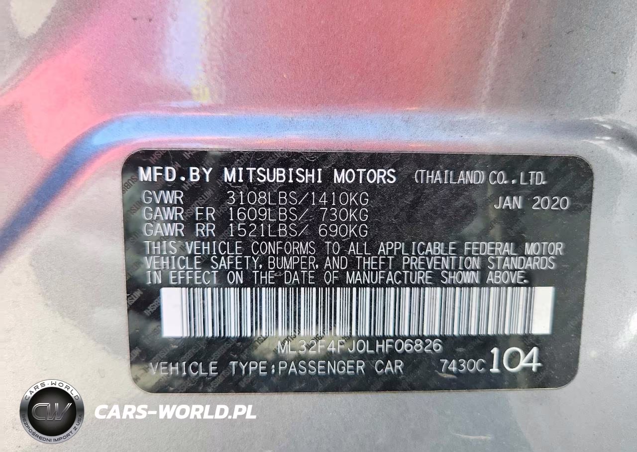 2020 Mitsubishi Mirage G4 Se VIN:ML32F4FJ0LHF06826 - 13