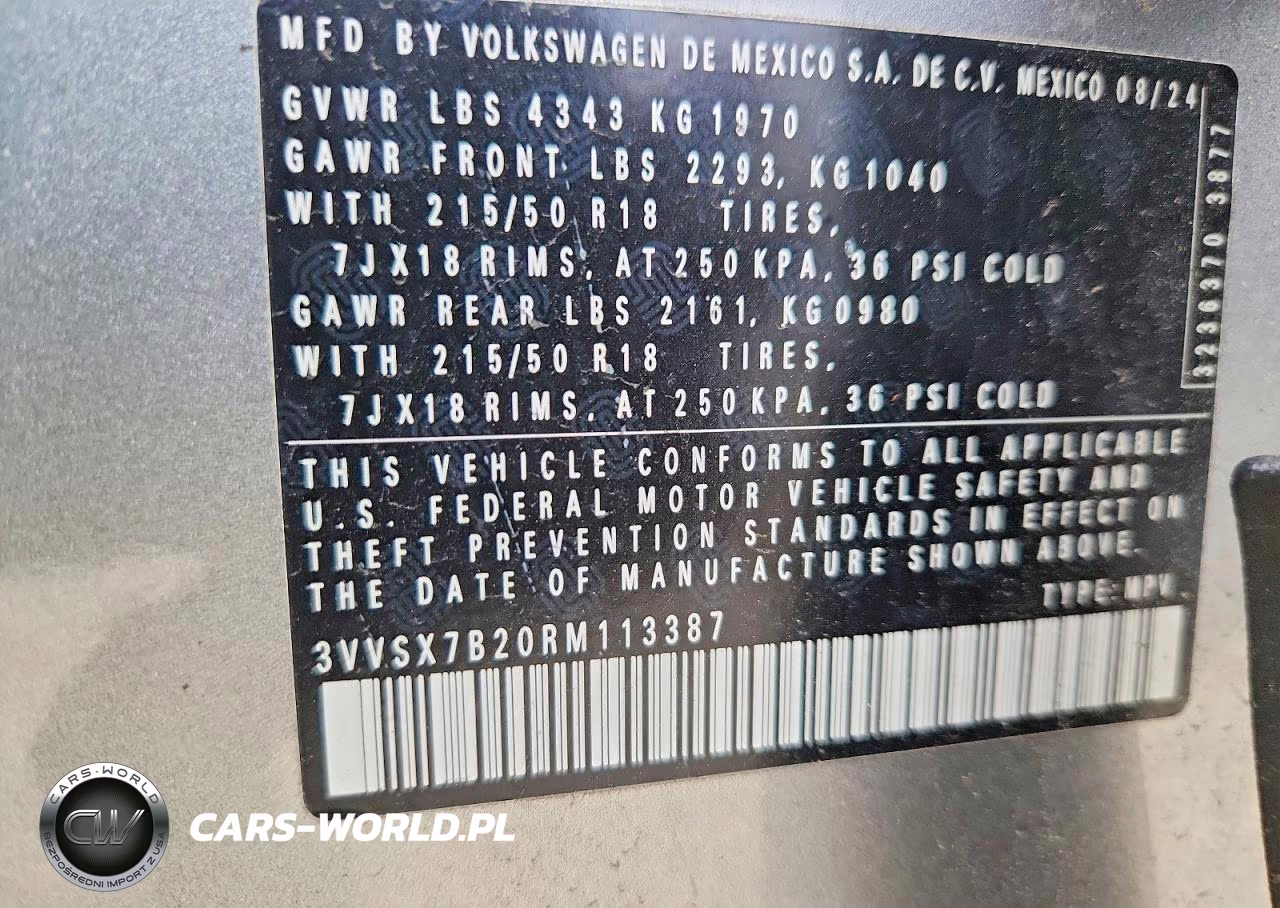 2024 Volkswagen Taos Se VIN:3VVSX7B20RM113387 - 13