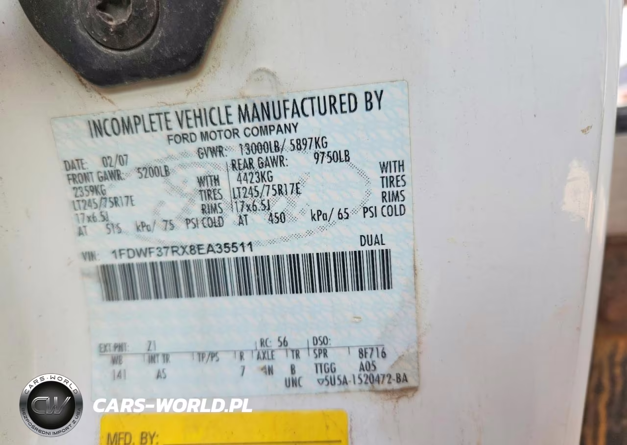 2008 Ford F350 Super Duty VIN:1FDWF37RX8EA35511 - 12