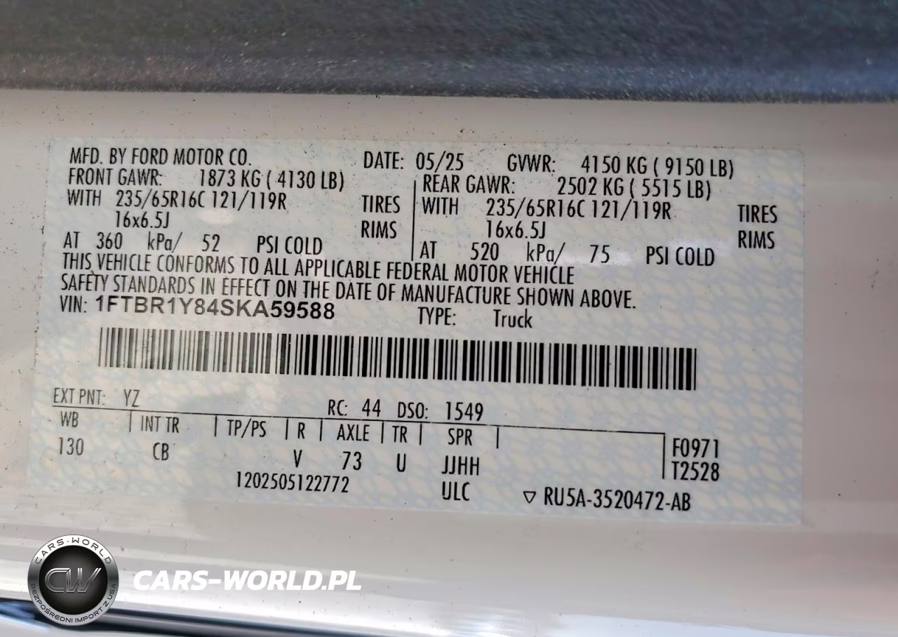 2025 Ford Transit 250 Delivery Van VIN:1FTBR1Y84SKA59588 - 13