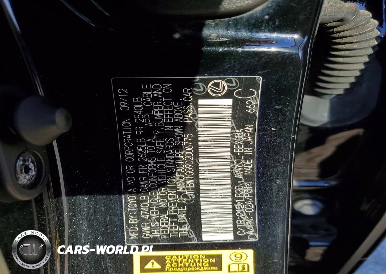 2013 Lexus Es 300H Base VIN:JTHBW1GG9D2006775 - 12