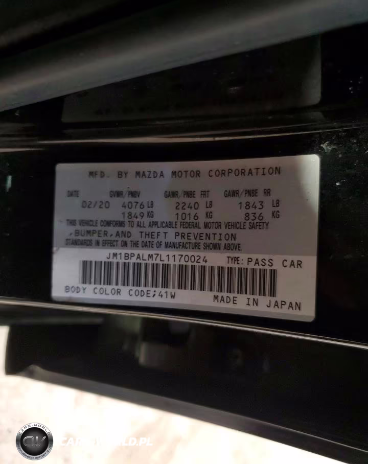 2020 Mazda 3 VIN:JM1BPALM7L1170024 - 12