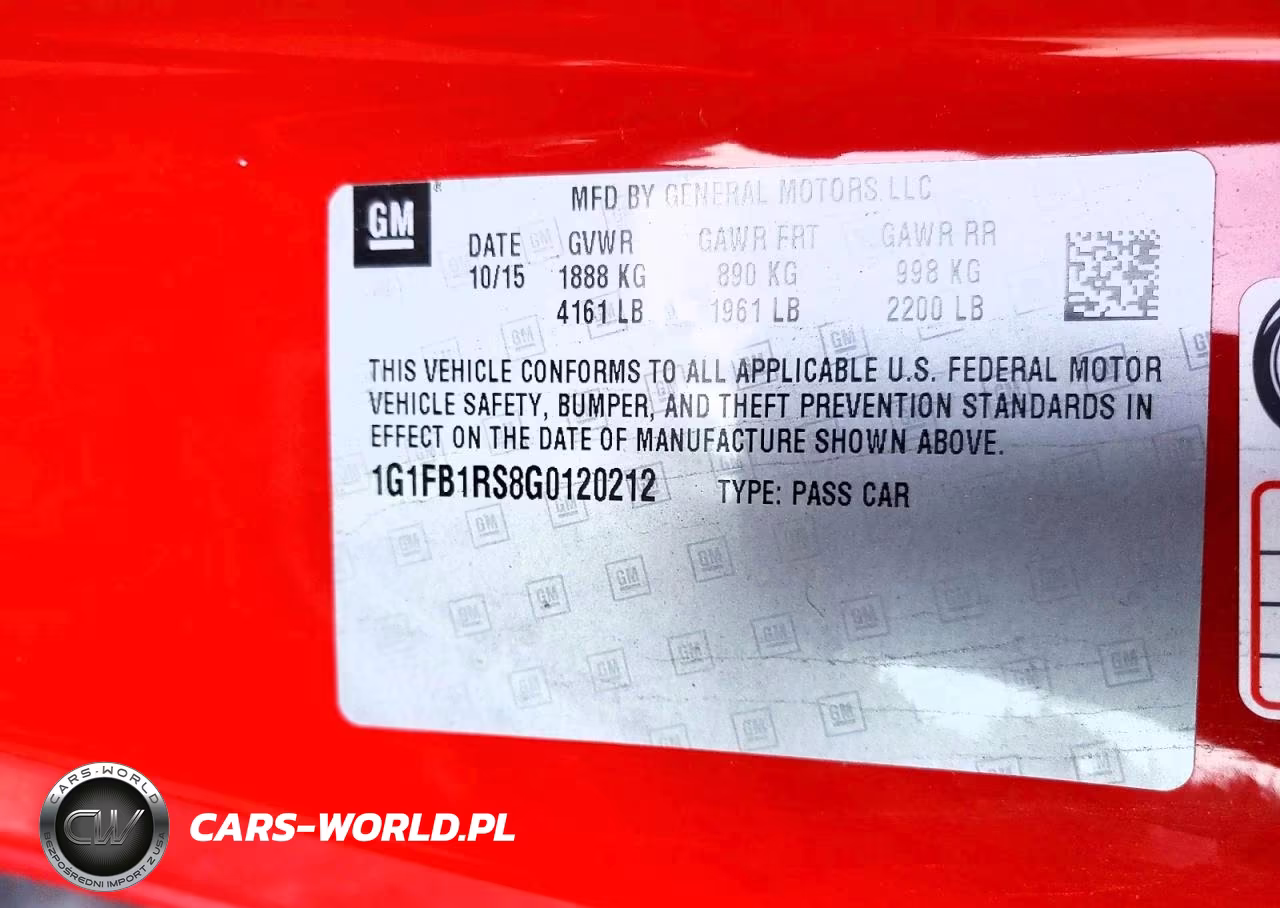 2016 Chevrolet Camaro Lt VIN:1G1FB1RS8G0120212 - 12