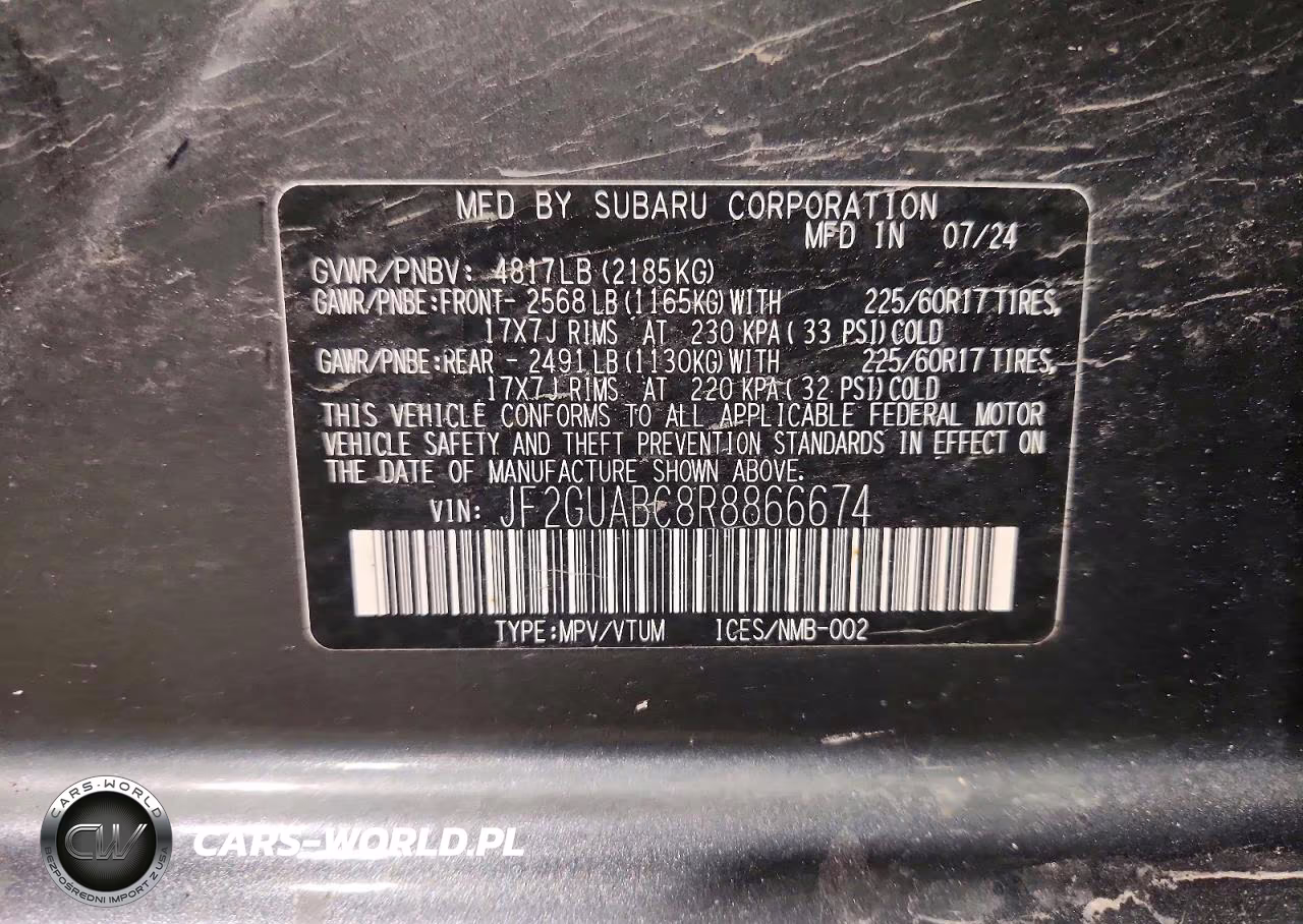 2024 Subaru Crosstrek VIN:JF2GUABC8R8866674 - 14